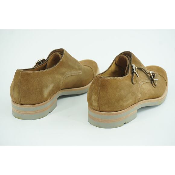 Magnanni Bernina Tan Suede Double Monk Strap Slip On Loafers Size 8 Saddle shoe main image 4